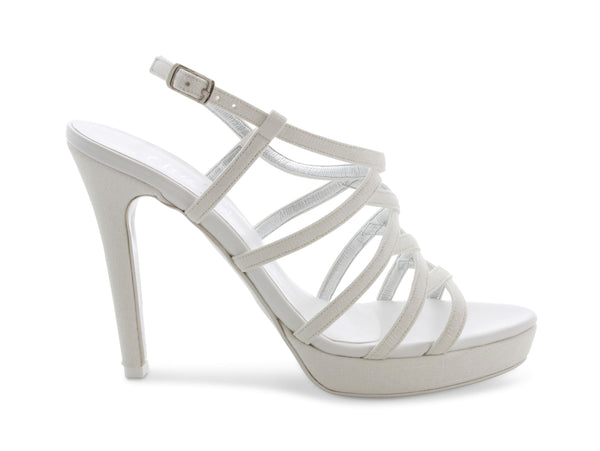 Melluso Sandali Sposa Made in Italy Tomaia Tessuto Galassia Bianco TH620N-215437